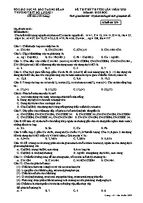 Đề thi thử THPT Quốc gia môn Hóa học lần I năm 2020 - Mã đề 209 - Trường THPT Đô Lương 1
